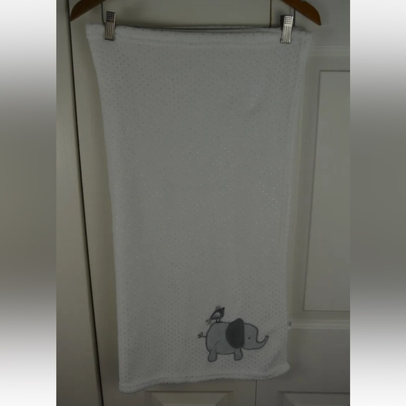 Cudlie NY Gray Elephant Baby Blanket White Silver Polka Dots Bird Security Lovey - Picture 2 of 7